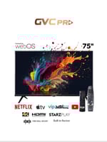 شاشة جي في سي برو 75 بوصة , 4K , نظام WebOs , مع ر...