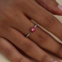 خاتم فضه بحجر الزركون الاحمر