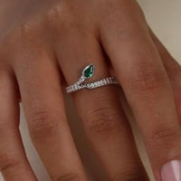 خاتم فضه بحجر الزركون الاخضر