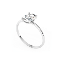 خاتم ستيتمنت ذهب عيار 18 قيراط مزين بأحجار الزركون...