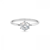 خاتم ستيتمنت ذهب عيار 18 قيراط مزين بأحجار الزركون...