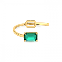 خاتم برأس مزدوجة ذهب عيار 18 قيراط مزين بالأحجار ا...