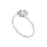 خاتم ستيتمنت ذهب عيار 18 قيراط مزين بأحجار الزركون...