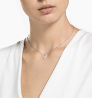 عقد Naughty على شكل ريشة، لون أبيض، طلاء روديوم