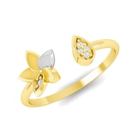 خاتم برأس مزدوجة ذهب عيار 18 قيراط مزين بالألماس