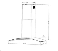 شفاط مطبخ 90سم زجاج ماطور المنيوم قوة الشفط 1200 ا...