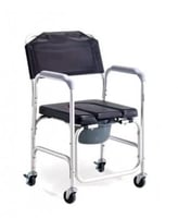 كرسي حمام متحرك بعجلات بمقعد حرف U