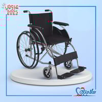 كرسي متحرك كروم بدعامة مزدوجة خفيف الوزن