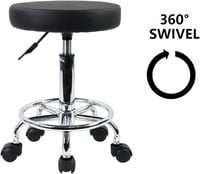 مقعد دوار مع مسند لراحة القدم بارتفاع قابل للتعديل