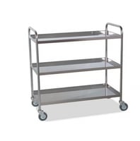 ترولي ثلاث رفوف ستانليس مع حواف