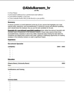 نموذج سيرة ذاتية ATS