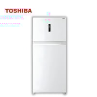 ثلاجة توشيبا بابين 19.6 قدم أبيض بتبريد ذكي وتوفير...
