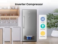 فريزر هايسنس رأسي 21 قدم ستيل No Frost بشاشة لمس و...