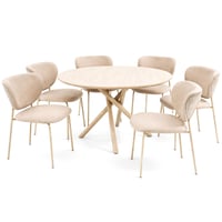 طقم طاولة طعام DL موديل DL-6-6YELLOW+YELLOW – طاول...