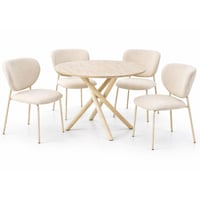 طاولة طعام دائرية مع 4 كراسي موديل DL-4-4YELLOW –...