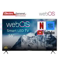 شاشة الكترو جنرال 55 سمارت 4K بنظام WebOS مع رسيفر...