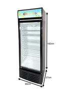 ثلاجة عرض جي في سي برو 17 قدم زجاج شفاف بإضاءة LED...