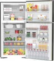 ثلاجة هيتاشي 18 قدم فضي فريزر علوي بتقنية Auto Def...