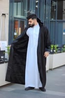 فروه قماش جوخ مع جلد على الاطراف