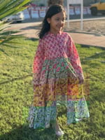 جلابية أطفال بنات- ملونة و مشجرة