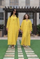 جلابية أطفال بنات- باللون الاصفر