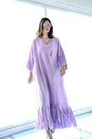 عباية صيفي لنن- بلون بنفسجي فاتح