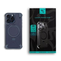 دارك - جراب جلد لهاتف الايفون 15 مقاوم للصدمات كحل...