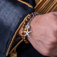 اسورة + سبحة عين النمر شكل سيفين ونخلة