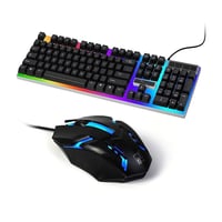 كيبورد وماوس سلكية باضاءة LED ماركة دينكس