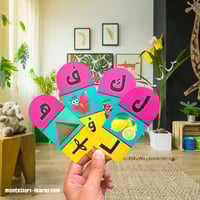 بطاقات الحروف على شكل الأيس كريم