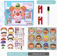 لعبة خشبية ملامح الوجه المغناطيسية