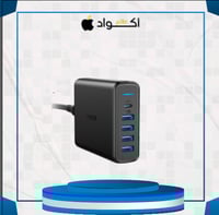 شاحن أنكر جداري 60 واط 5 مخارج بتقنية PD و IQ اسود