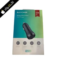 راف باور شاحن سيارة بمنفذين يو اس بي , لون أسود -...