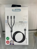 كيبل 3 في واحد للايفون والجلكسي والتايب سي