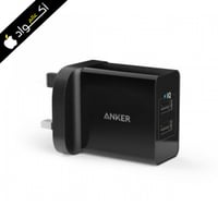 شاحن جداري أنكر بمنفذين يدعم تقنية الشحن الذكي IQ