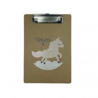 سنادة ورق A5 خشبي برسمة يونيكورن