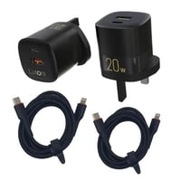 بكج للأيفون 14/13/12/11 (2 شاحن جداري + 2 كيبل) لو...