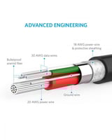 كيبل شحن انكر بمنفذ يو أس بي إلى مايكرو