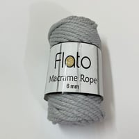 خيوط فلاتو مكرمية روب رمادي 6 ملم