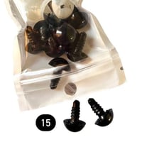 عيون دمى لون أسود مقاس 15 ملم