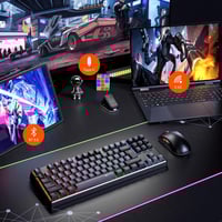 لوحة مفاتيح ميكانيكية Meetion MT-MK14 TKL باللون ا...