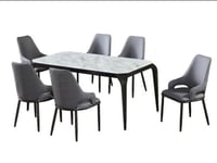 طاولة طعام رخام 6 كراسي