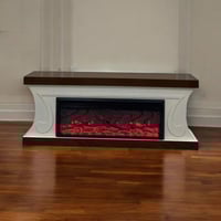 دفاية خشب بني ديكور بلازما 200×80×40سم