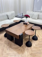 طقم طاولات خشب قشرة الجوز