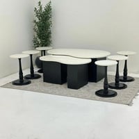 طقم طاولات كلياوي 8قطع سطح بديل الرخام ترافنتينو ق...