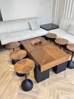 طقم طاولات خشب قشرة الجوز