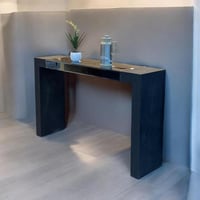 كونسول - مدخل خشب اسود مع مرآة 160 × 40 × 100 سم