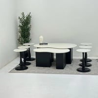 طقم طاولات كلياوي 8قطع سطح بديل الرخام ترافنتينو ق...