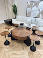 طقم طاولات خشب قشرة الجوز