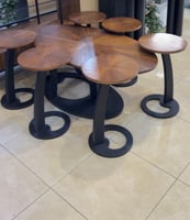 طقم طاولات قشر الجوز